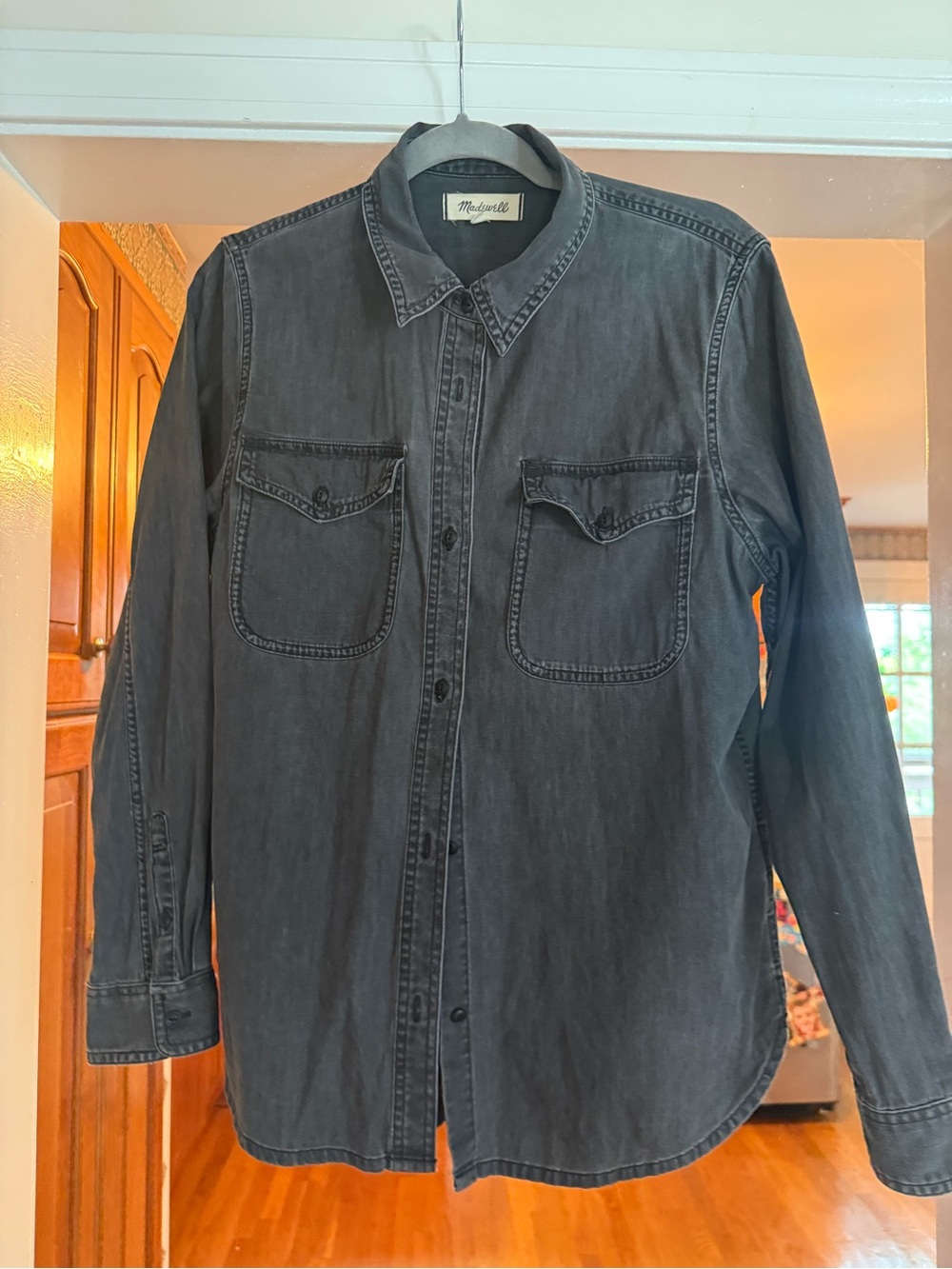 Madewell women’s Washed Black Denim Shirt